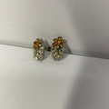 Vintage Signed Cora earrings screw back. Beautiful Amber colored flowers. Free shipping