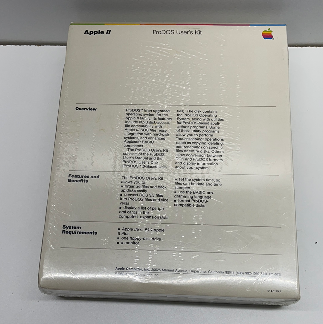 Apple II Pro DOS user kit factory sealed 1983. Disk and manual fast shipping.